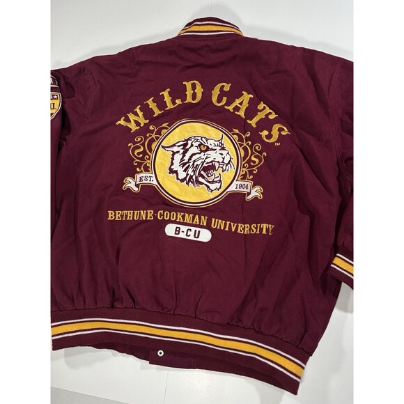 Big Boy Bethune-Cookman University Wildcats Button Up Jacket Patches Men’s Large - Picture 13 of 14